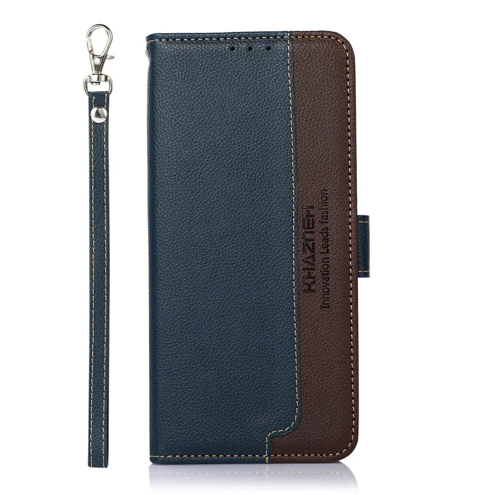 KHAZNEH For Sony Xperia 1 VII Case RFID Blocking Wallet Litchi Texture PU Leather Phone Cover - Blue - 6