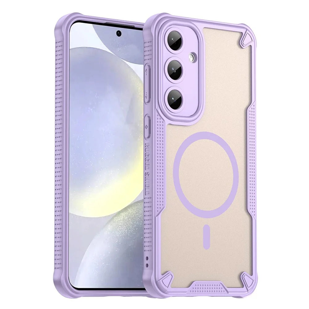 For Samsung Galaxy S25 Magnetic Case TPU + PC Phone Back Cover - Purple - 1