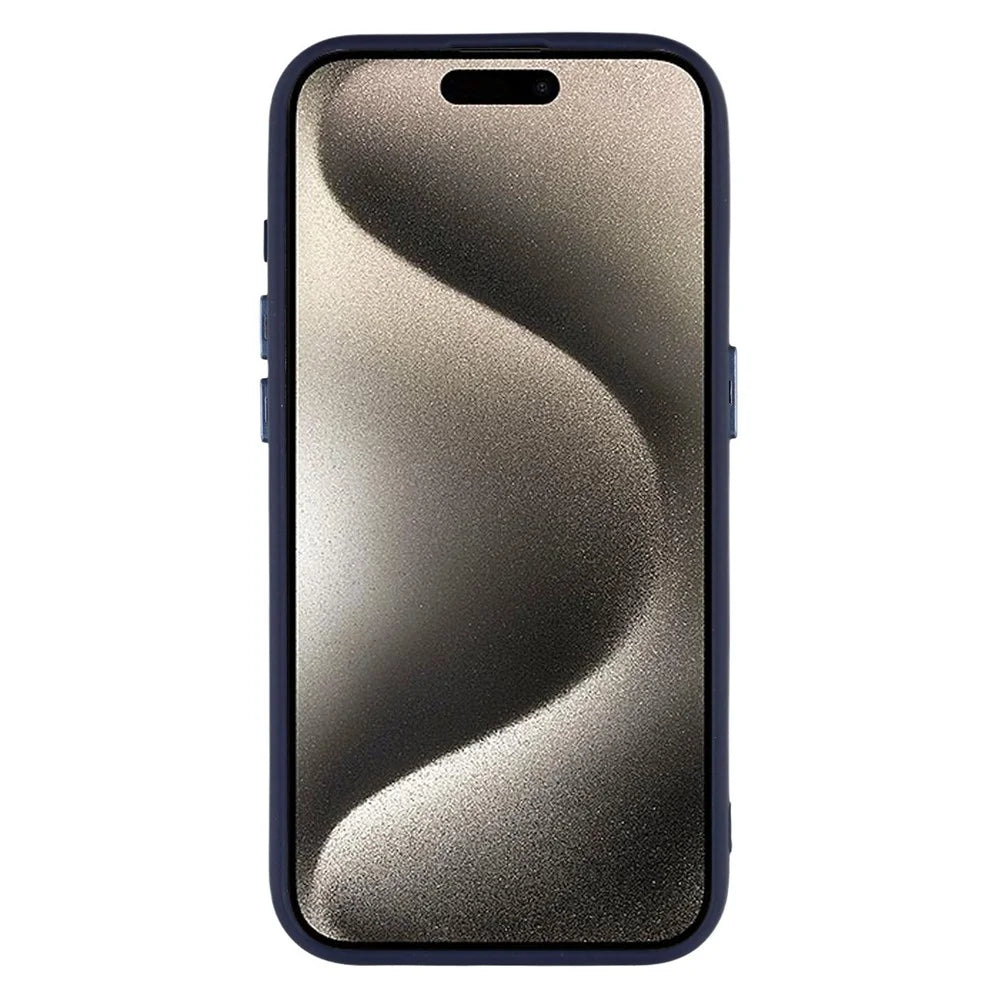 For iPhone 15 Pro Max Case Compatible with MagSafe PC + TPU Matte Phone Cover with Glass Lens Film - Sapphire - 2