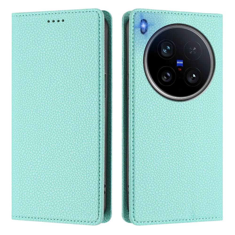For vivo X200 Ultra 5G Wallet Case RFID Blocking Litchi Texture Leather Mobile Cover - Mint Green - 3
