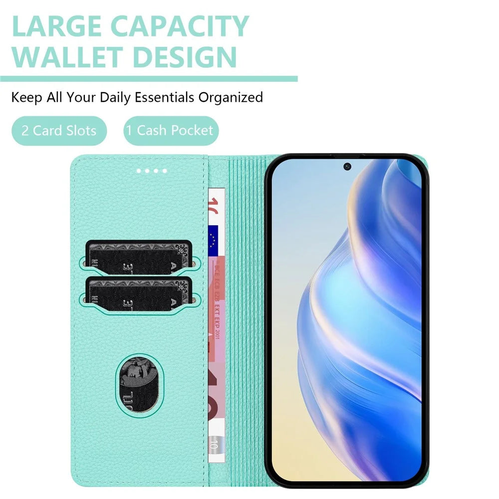 For vivo X200 Ultra 5G Wallet Case RFID Blocking Litchi Texture Leather Mobile Cover - Mint Green - 6