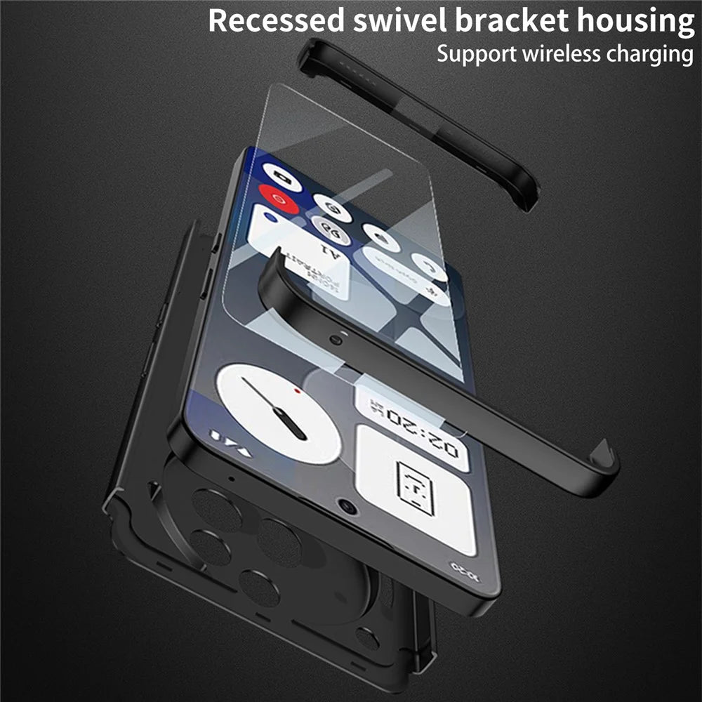 GKK Shield Series For Nothing Phone (3a) Pro Magnetic Case with Kickstand Detachable Design Hard PC Phone Cover - Black - 5
