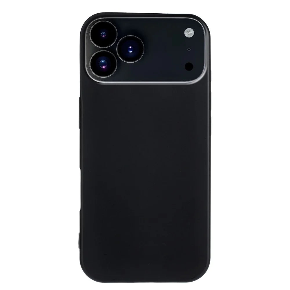 For iPhone 17 Pro TPU Case Soft Matte Anti-fingerprint Phone Back Cover - Black - 2