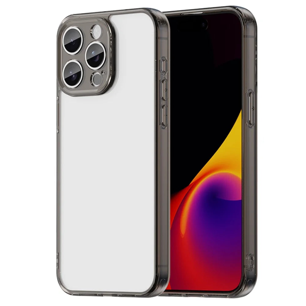 For iPhone 15 Pro Max Case TPU + Acrylic Phone Back Cover Anti Yellowing - Black - 1