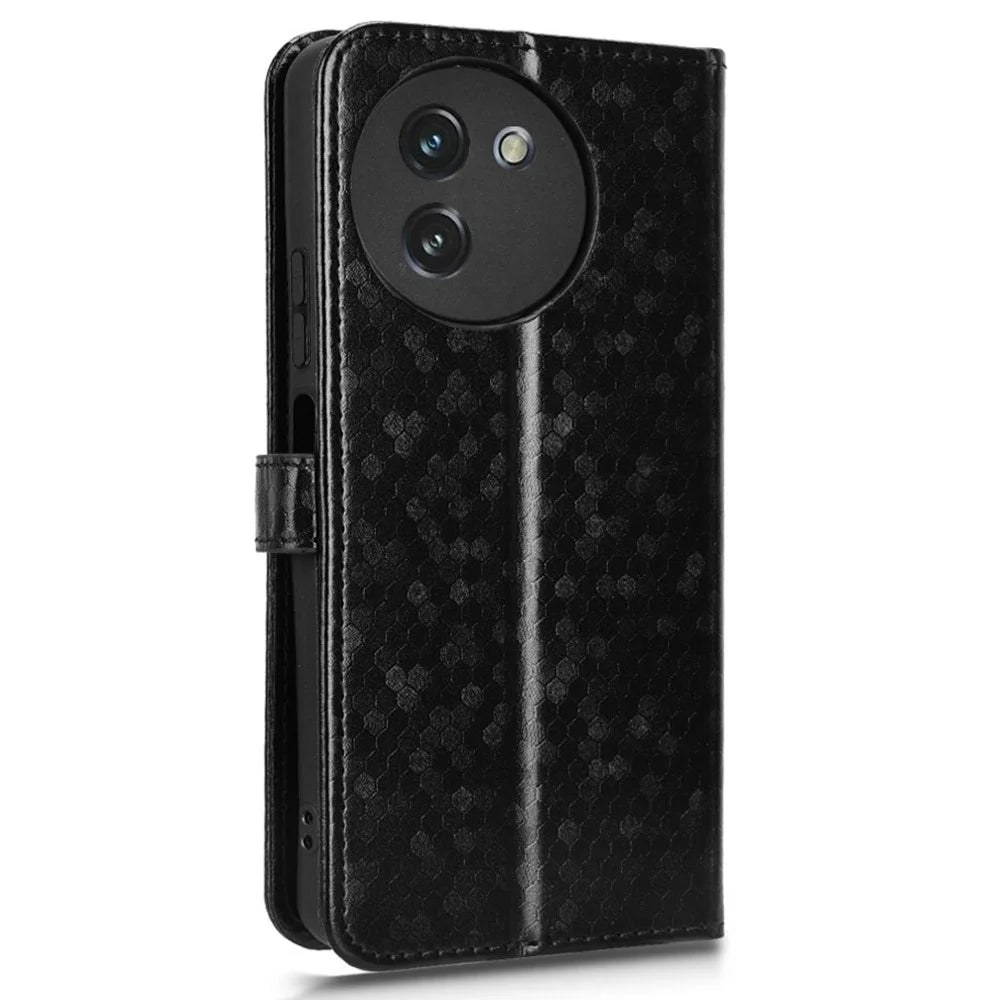 For Doogee Note 59 Pro  /  Note 59 Wallet Case Dot Pattern Imprint PU Leather Phone Cover - Black - 7