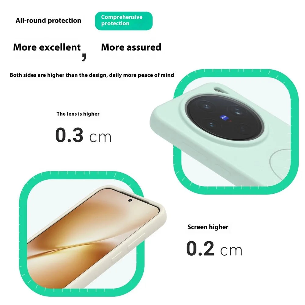 For vivo X200 5G Liquid Silicone Magnetic Case Skin-Touch Phone Cover - White - 3