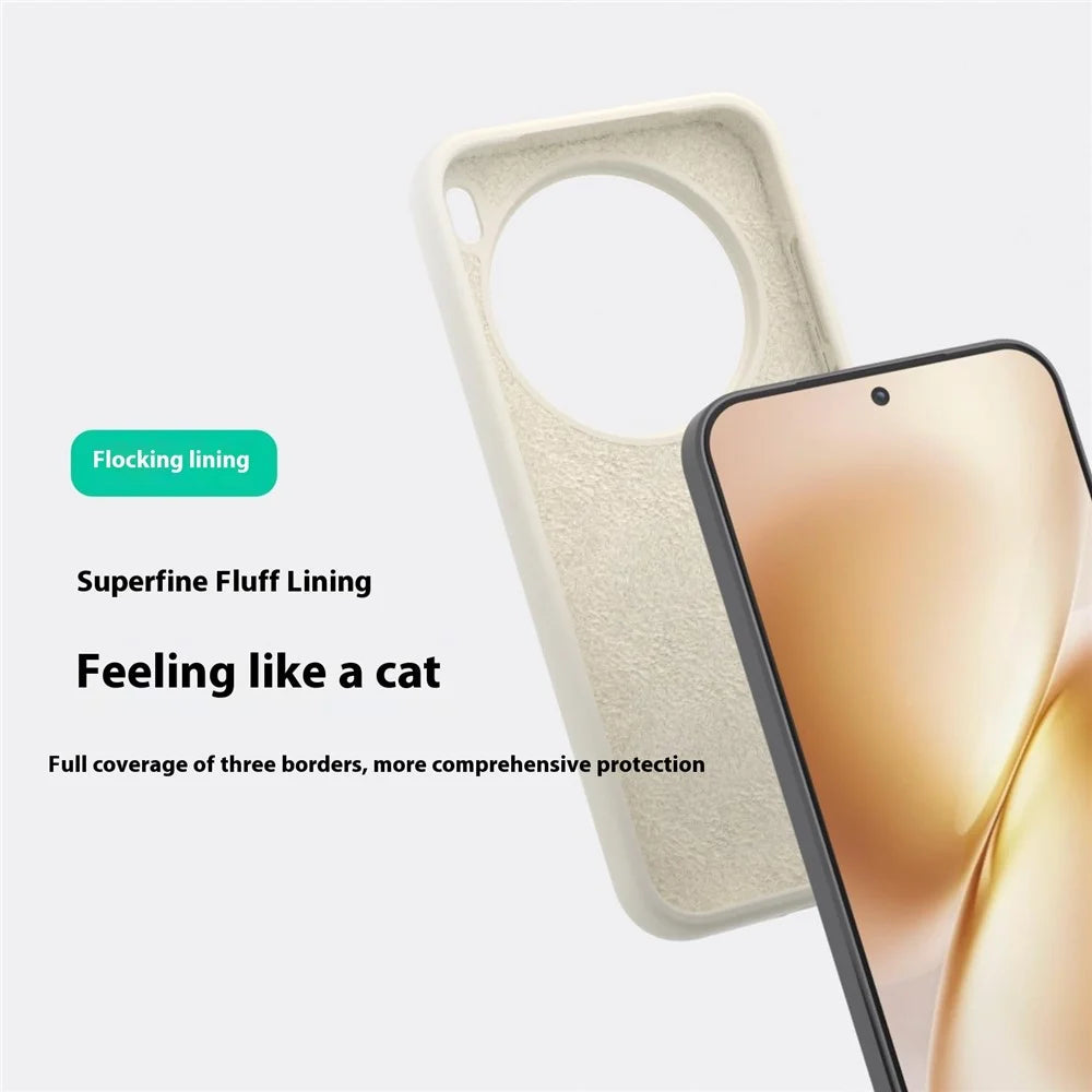 For vivo X200 5G Liquid Silicone Magnetic Case Skin-Touch Phone Cover - White - 4