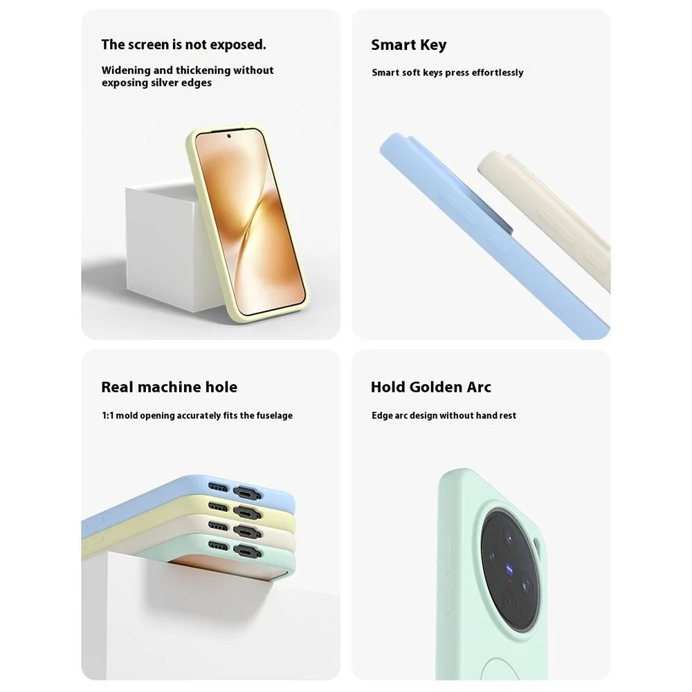 For vivo X200s 5G Liquid Silicone Magnetic Case Skin-Touch Phone Cover - White - 6