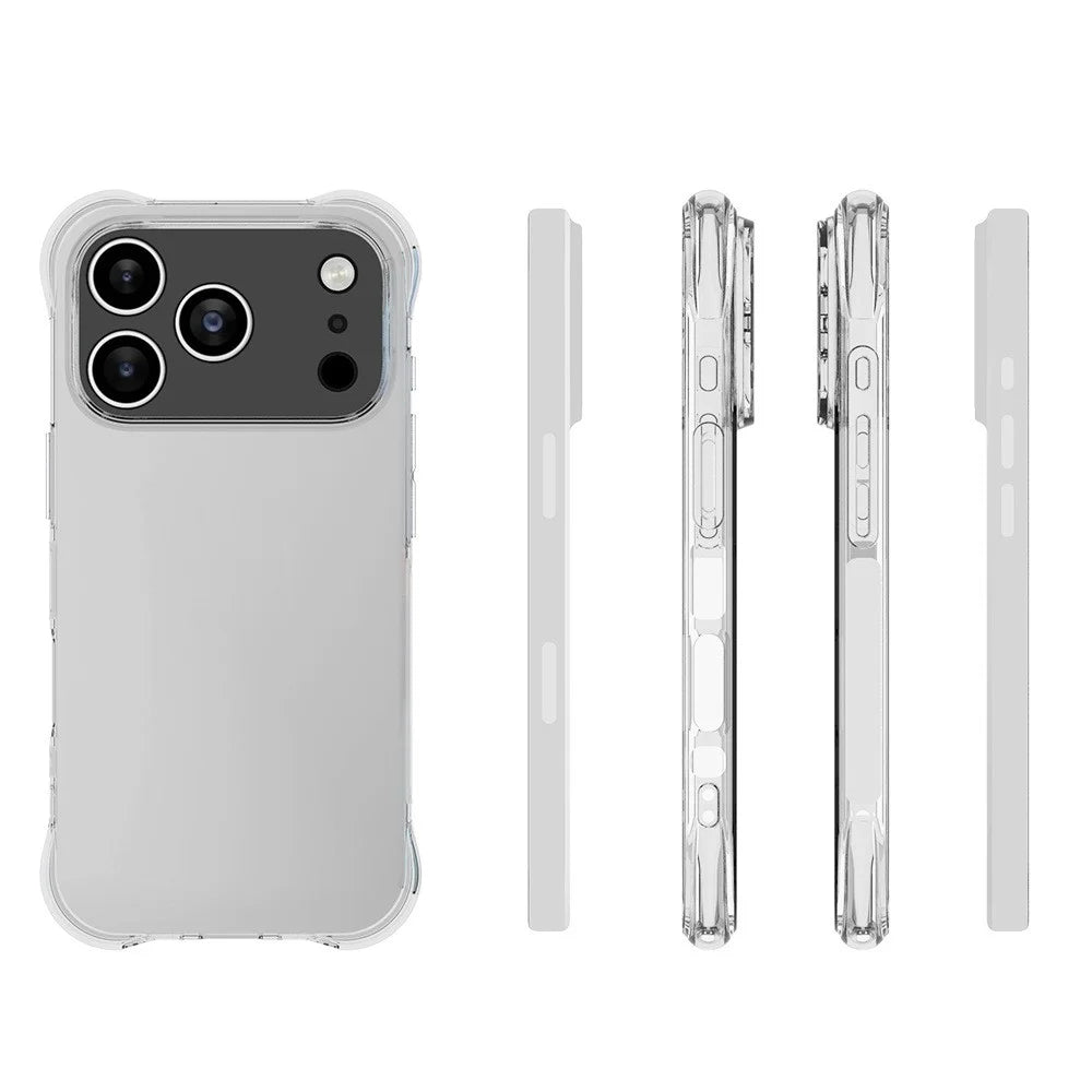 WANLONFENG For iPhone 17 Pro TPU Case  WL2 Series 2.0mm Phone Cover with 2Pcs Tempered Glass Films - Transparent - 2