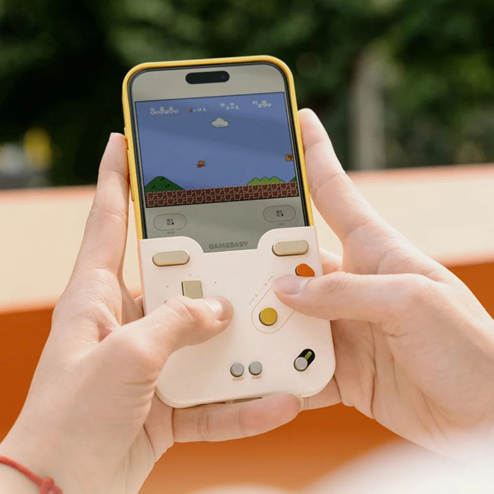 BITMOLAB GAMEBABY For iPhone 15 Pro Max Case Retro Handheld Game Console Design Phone Cover - 2