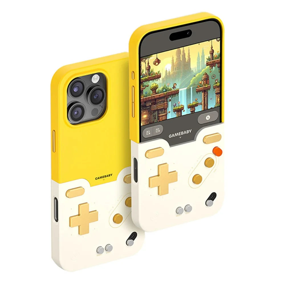 BITMOLAB GAMEBABY For iPhone 16 Pro Max Case Retro Handheld Game Console Design Phone Cover - 1