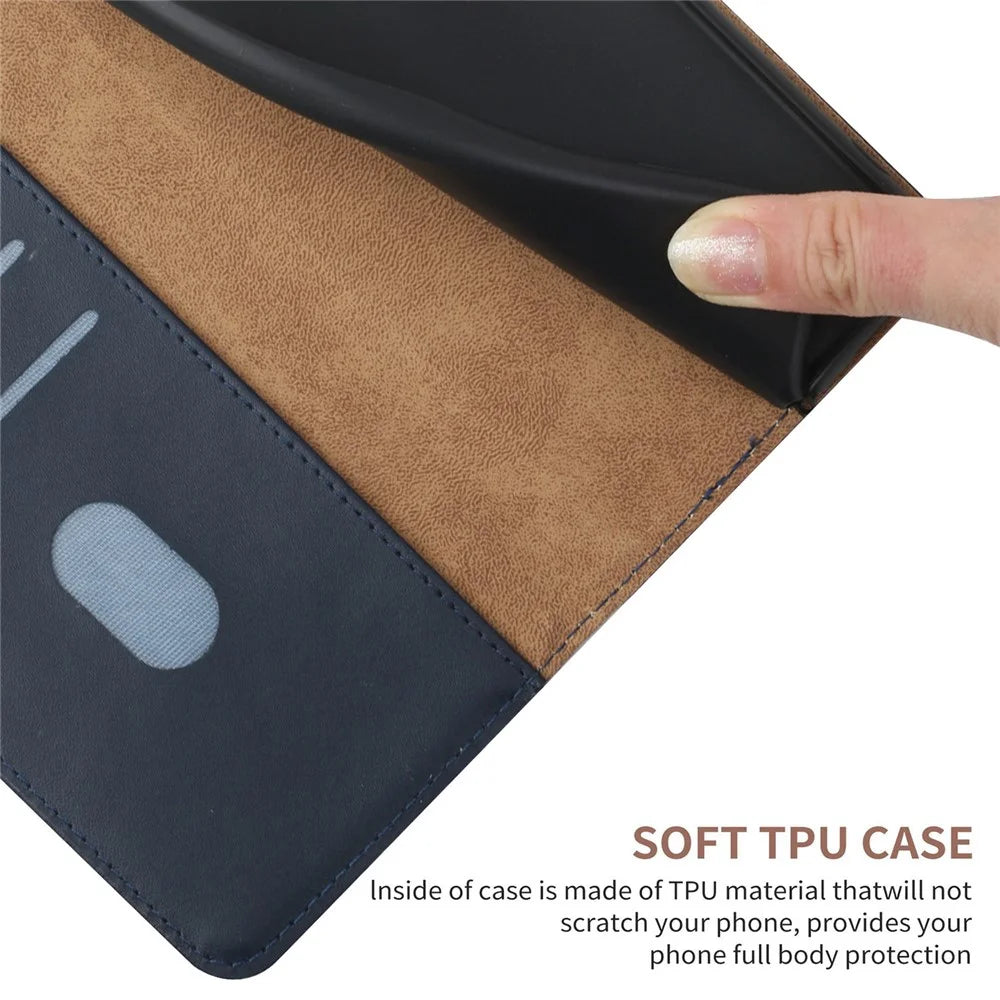 For OnePlus 13T 5G Case Genuine Cow Leather Phone Cover Nappa Texture - Blue - 4