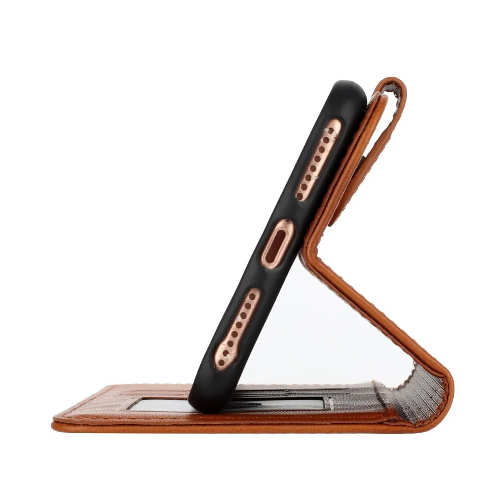 For iPhone Air Phone Cases Mandala Flower Leather Wallet Mobile Cover with Strap - Coffee - 5