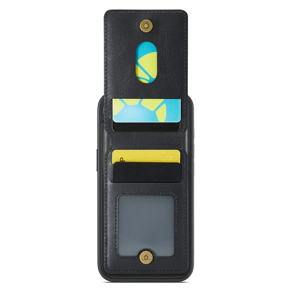 MAGKING K1 Series For iPhone 17e / 16e Magnetic Case PC + TPU + PU Phone Cover with Card Holder - Black - 5