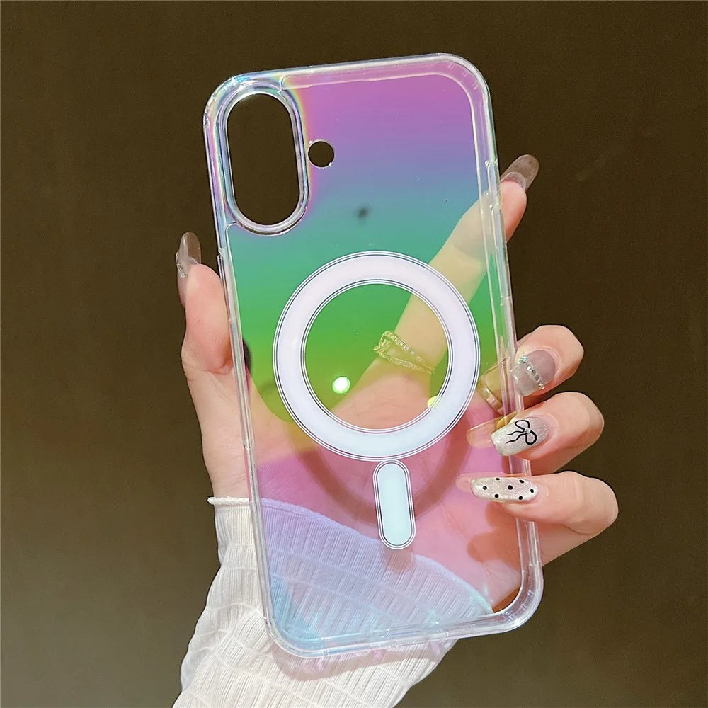 For iPhone 16 Plus Case Compatible with MagSafe Acrylic + TPU Gradient Phone Cover - 1