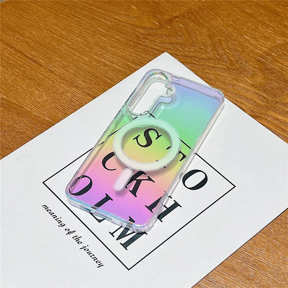 For Samsung Galaxy A54 5G Magnetic Case Acrylic + TPU Gradient Phone Cover - 5