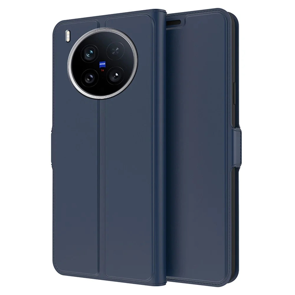 For vivo X200 Ultra 5G Case Shockproof TPU Inner Shell Leather Phone Cover Card Slot - Blue - 1
