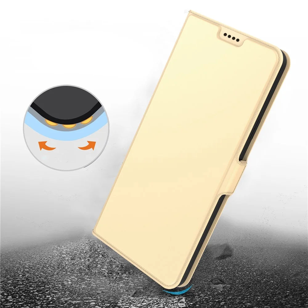 For ZTE nubia Redmagic 10 Air 5G Case Shockproof TPU Inner Shell Leather Phone Cover Card Slot - Gold - 6