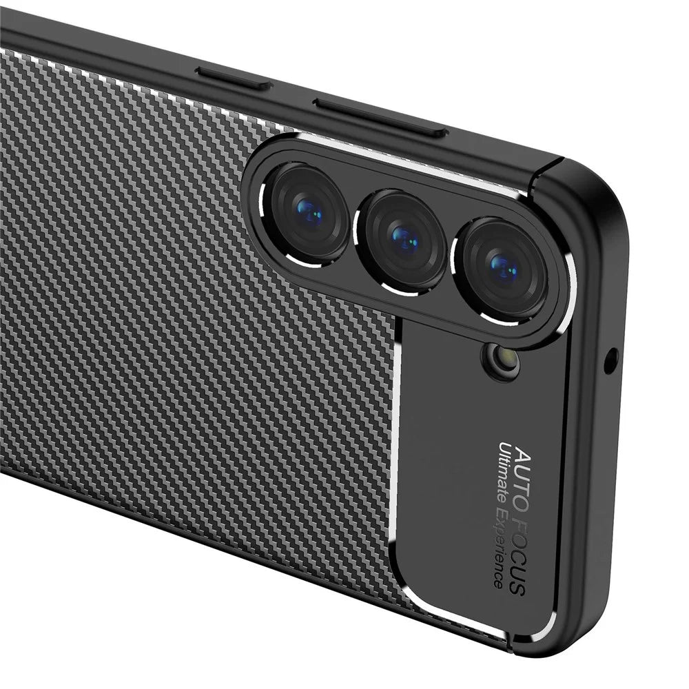 For Samsung Galaxy S23+ Carbon Fiber Texture Flexible TPU Phone Case Drop-proof Back Cover - Black - 5