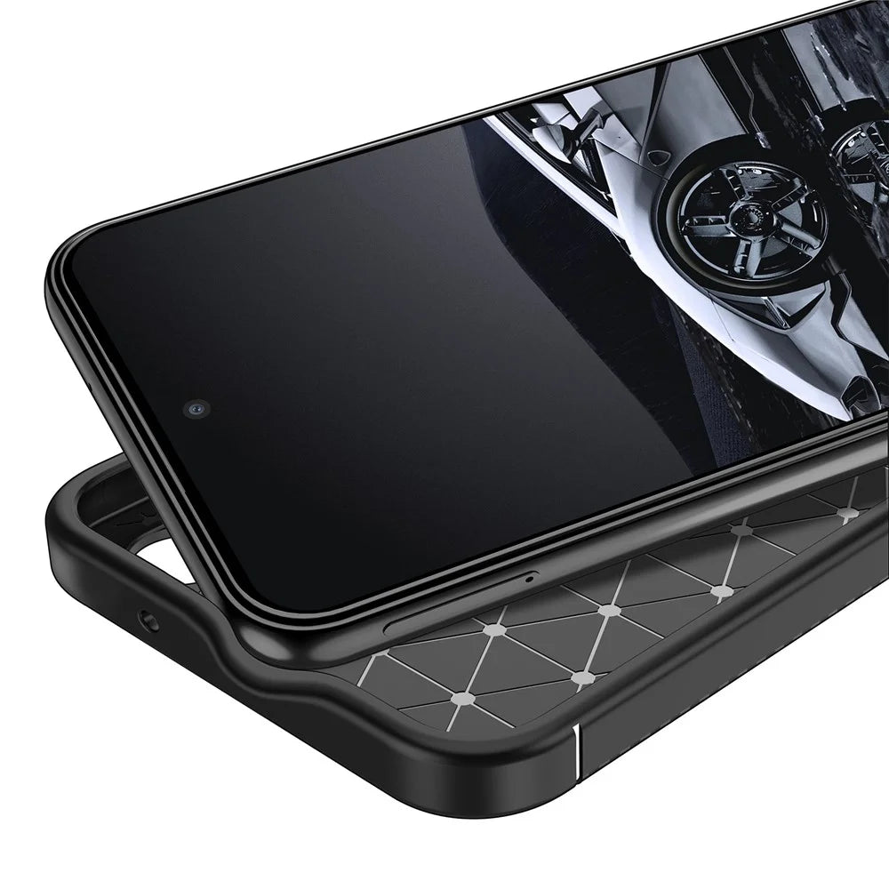 For Samsung Galaxy S23+ Carbon Fiber Texture Flexible TPU Phone Case Drop-proof Back Cover - Black - 6