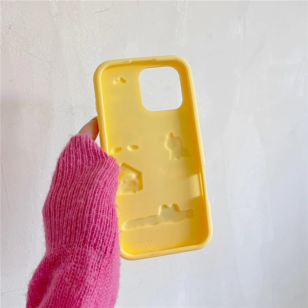 For iPhone 16 Pro Max Silicone Case Cute Animal Farm Design Shockproof Phone Back Cover - 3