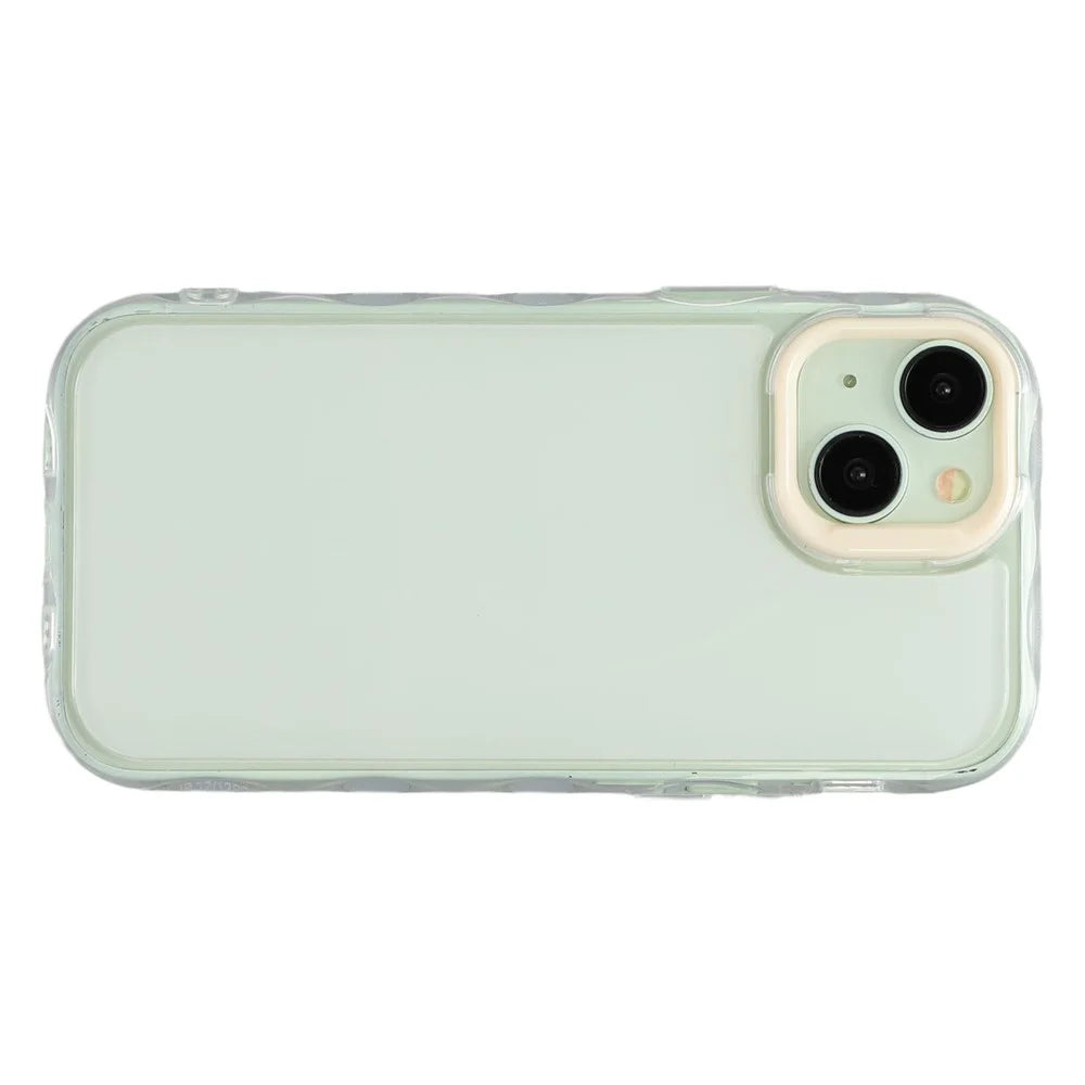 For iPhone 13 Case Inner Wave Pattern TPU + Acrylic Phone Cover - Beige - 3