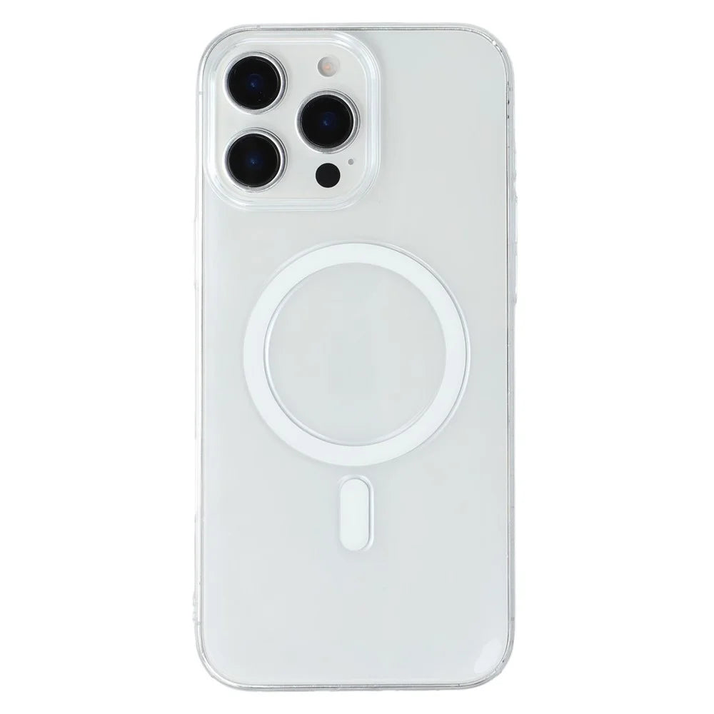 JAUCASE For iPhone 15 Pro Crystal Clear Case Compatible with MagSafe Hard PC Phone Back Cover - 1