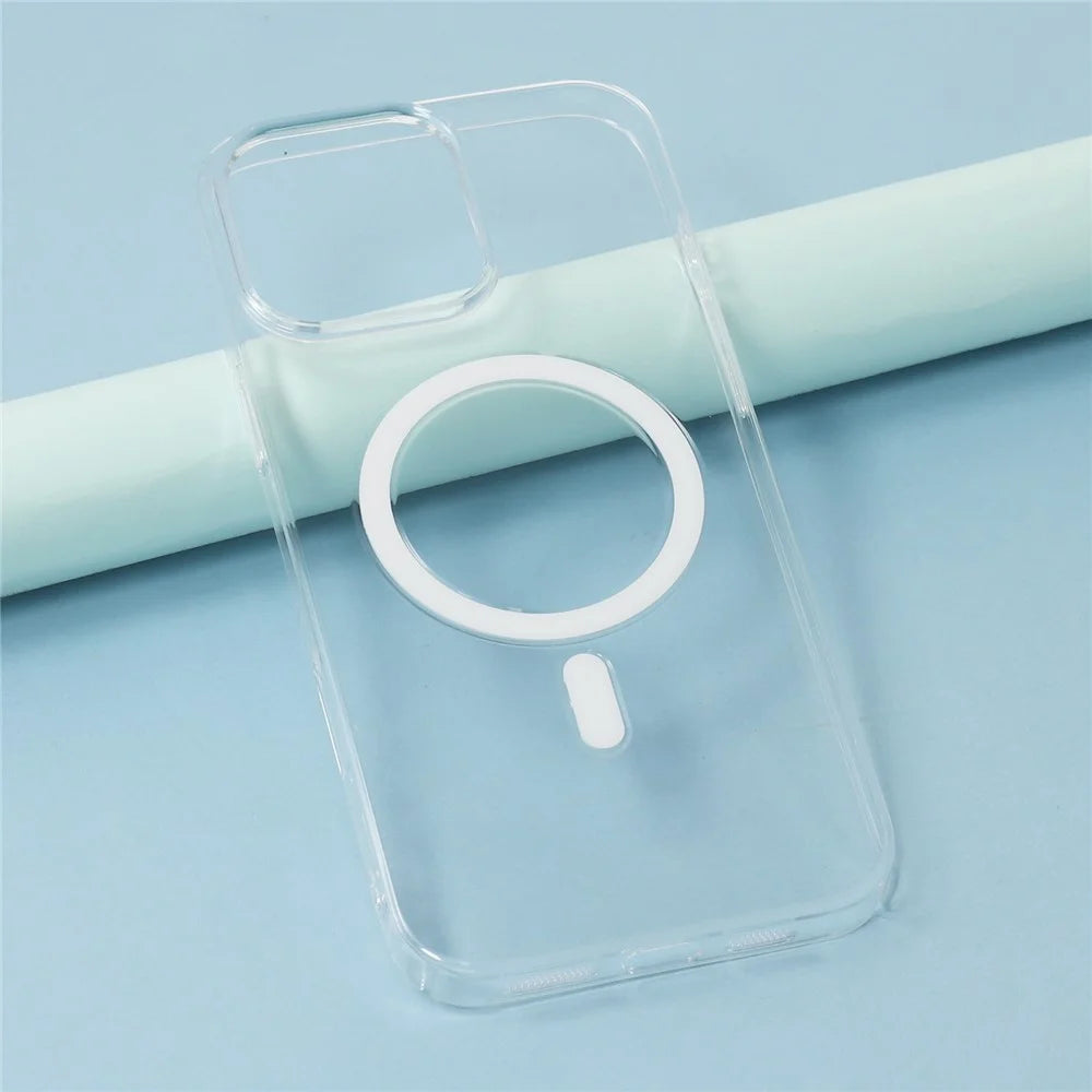 JAUCASE For iPhone 16 Pro Max Crystal Clear Case Compatible with MagSafe Hard PC Phone Back Cover - 5