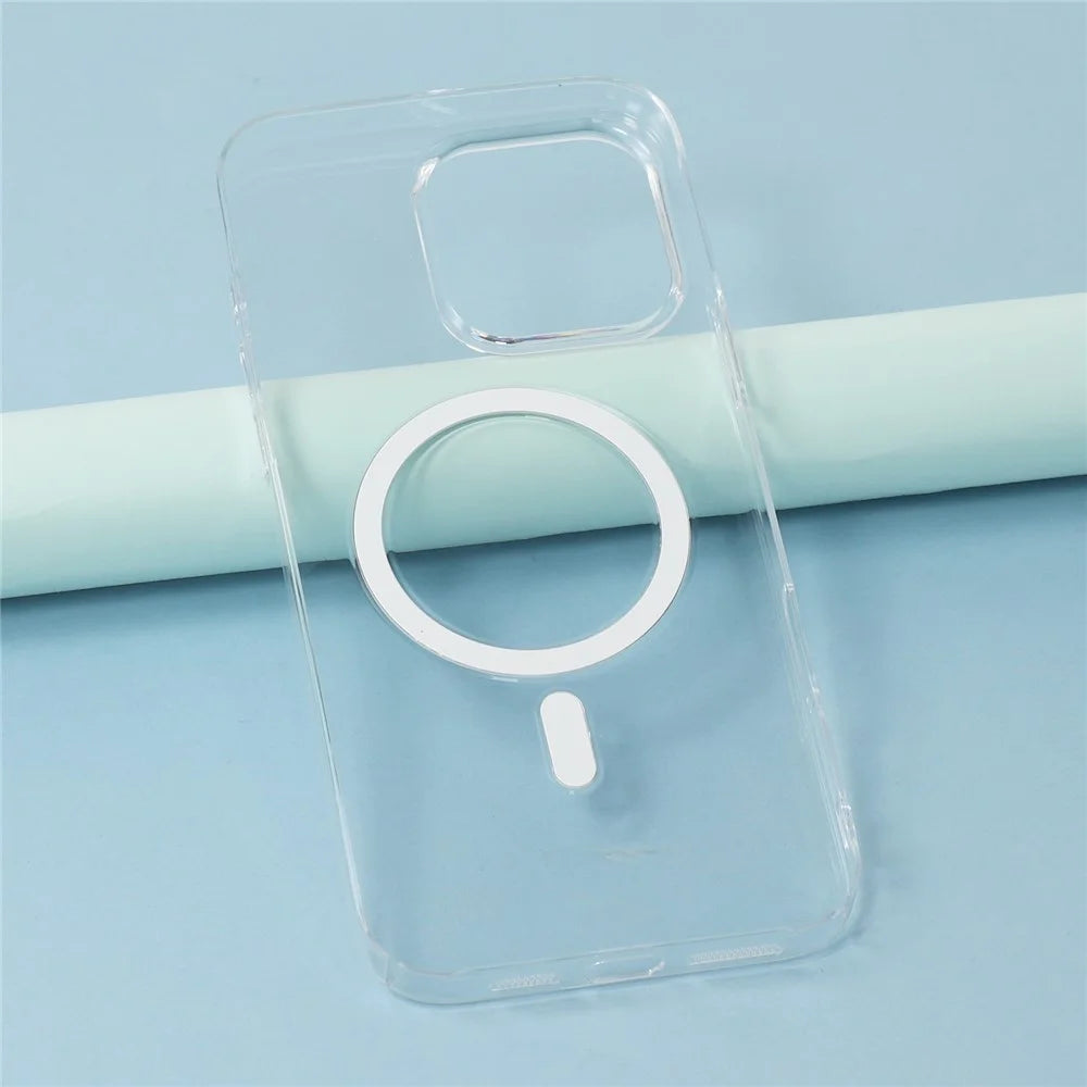 JAUCASE For iPhone 16 Pro Max Crystal Clear Case Compatible with MagSafe Hard PC Phone Back Cover - 6
