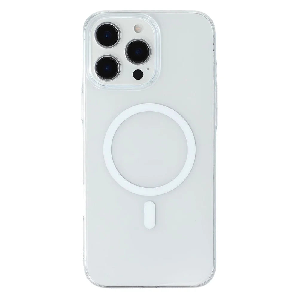 JAUCASE For iPhone 15 Pro Magnetic Case Hard PC Clear Back Phone Cover - Transparent - 1