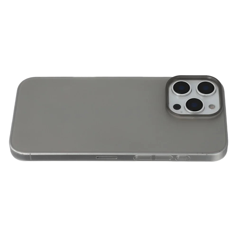 JAUCASE For iPhone 14 Pro Case Matte Clear Hard PC Phone Back Cover - Transparent Black - 3