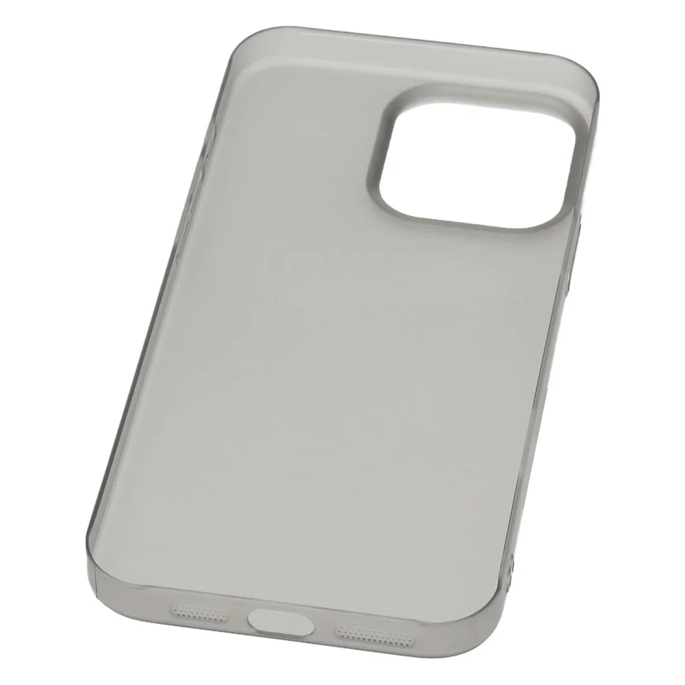 JAUCASE For iPhone 14 Pro Case Matte Clear Hard PC Phone Back Cover - Transparent Black - 5