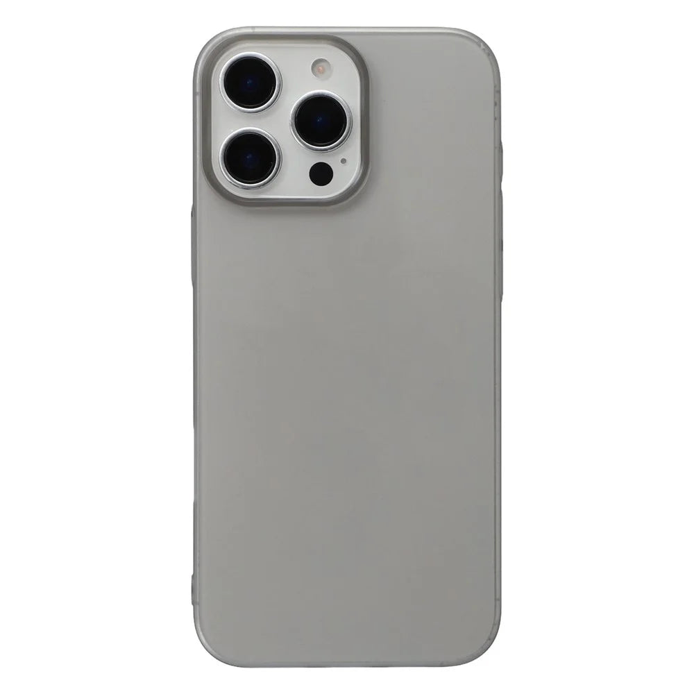 JAUCASE For iPhone 15 Pro Max Case Matte Clear Hard PC Phone Back Cover - Transparent Black - 1
