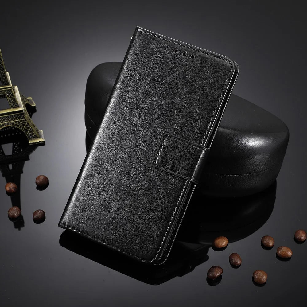 For Samsung Galaxy F56 5G / M56 5G PU Leather Case with Strap Crazy Horse Texture Phone Wallet Cover - Black - 2
