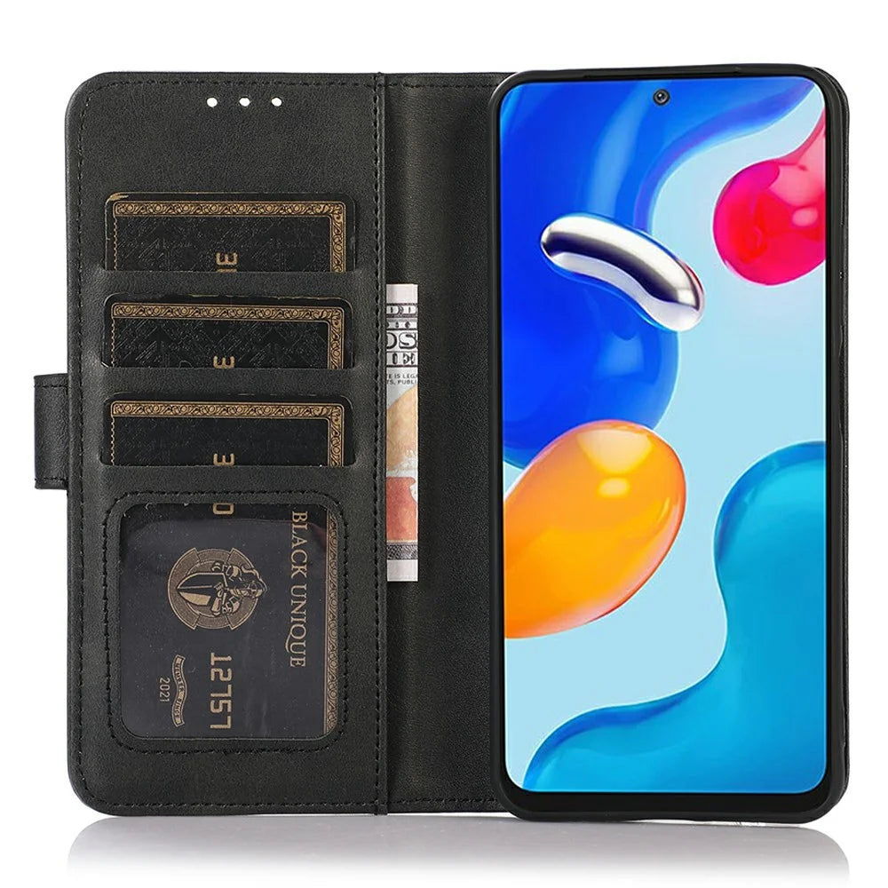 For iPhone Air Case Cowhide Texture Leather Wallet Phone Cover with Stand - Black - 2