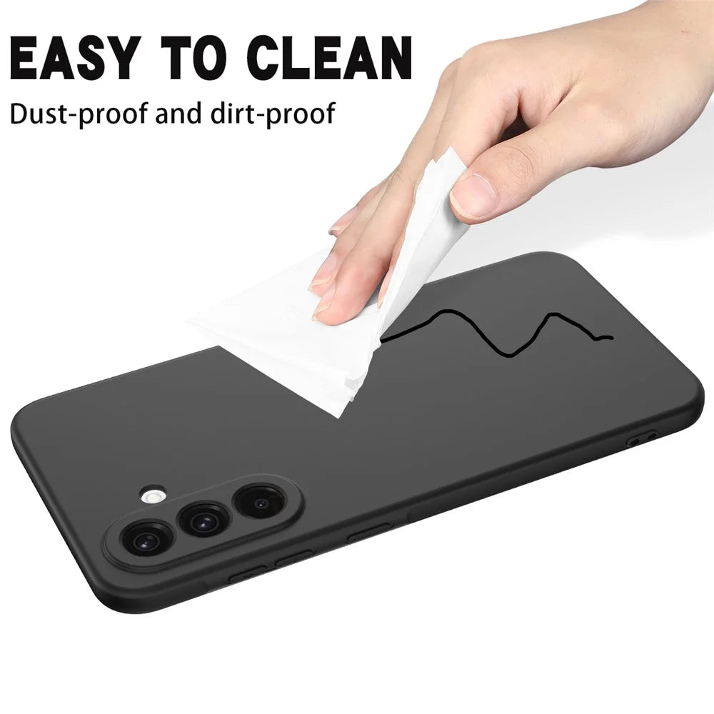 For Samsung Galaxy F56 5G  /  M56 5G Liquid Silicone Case Phone Back Cover with Hand Strap - Black - 7