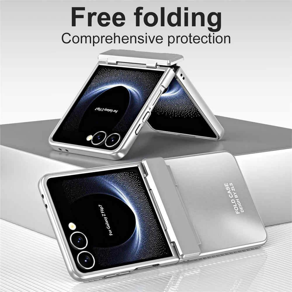 For Samsung Galaxy Z Flip7 5G Case Electroplating Hard PC Protective Phone Cover - Silver - 2