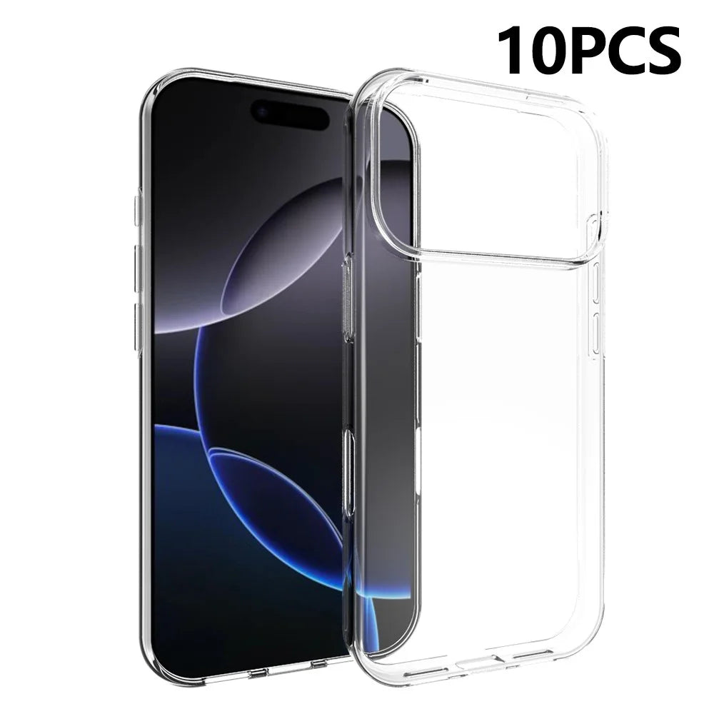 10Pcs  /  Pack For iPhone 17 Pro Max Case Watermark Free TPU Protective Clear Phone Cover - 1