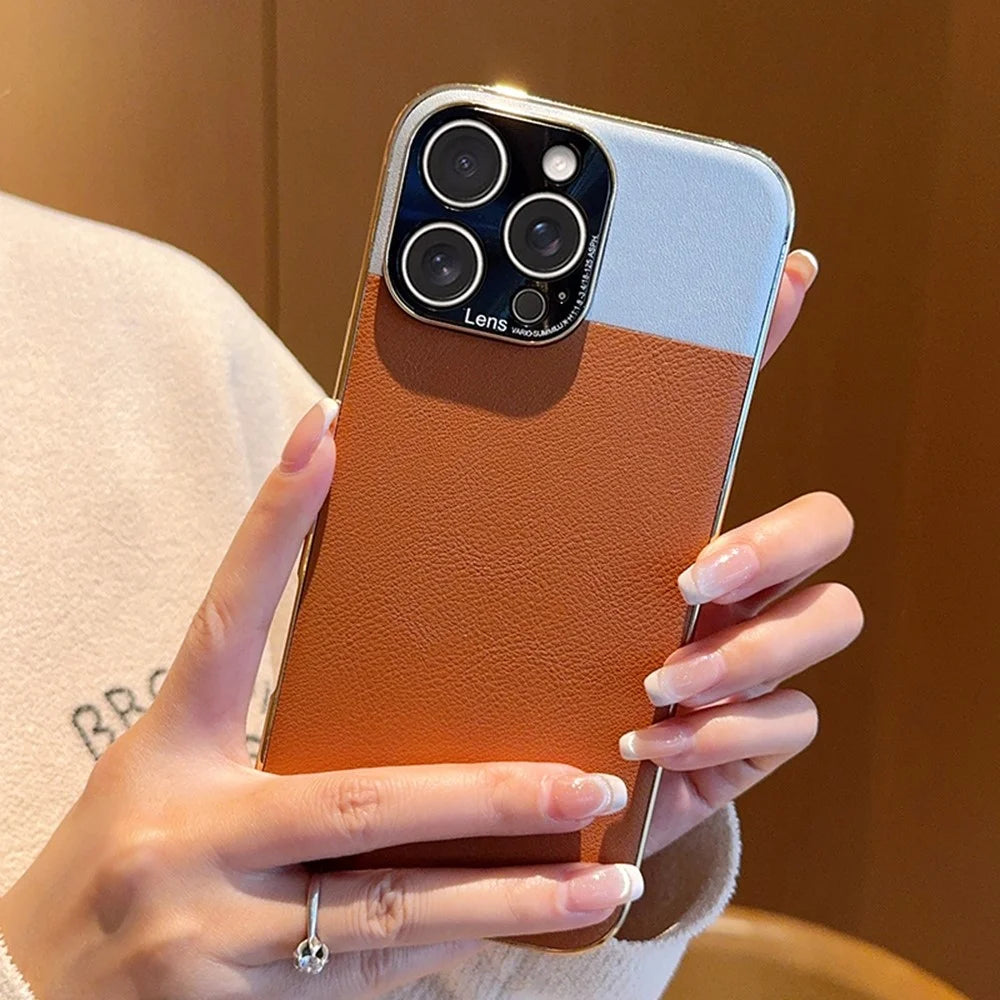 For iPhone 16 Pro Max Case Desert Silver Moon Electroplated Gold PC + PU Leather Phone Back Cover - 7