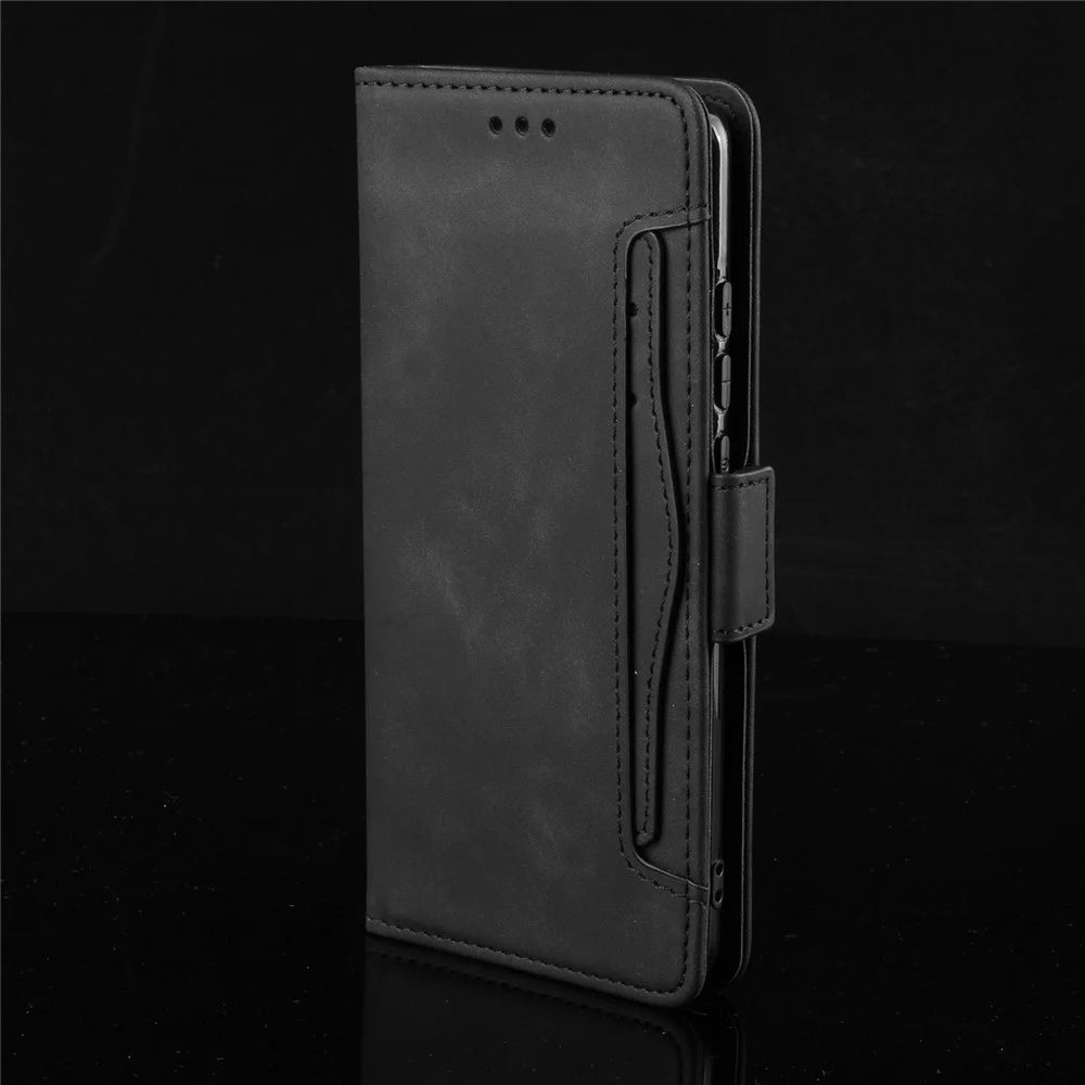 For Samsung Galaxy F56 5G / M56 5G Leather Case Phone Wallet Cover with Multiple Card Slots - Black - 4