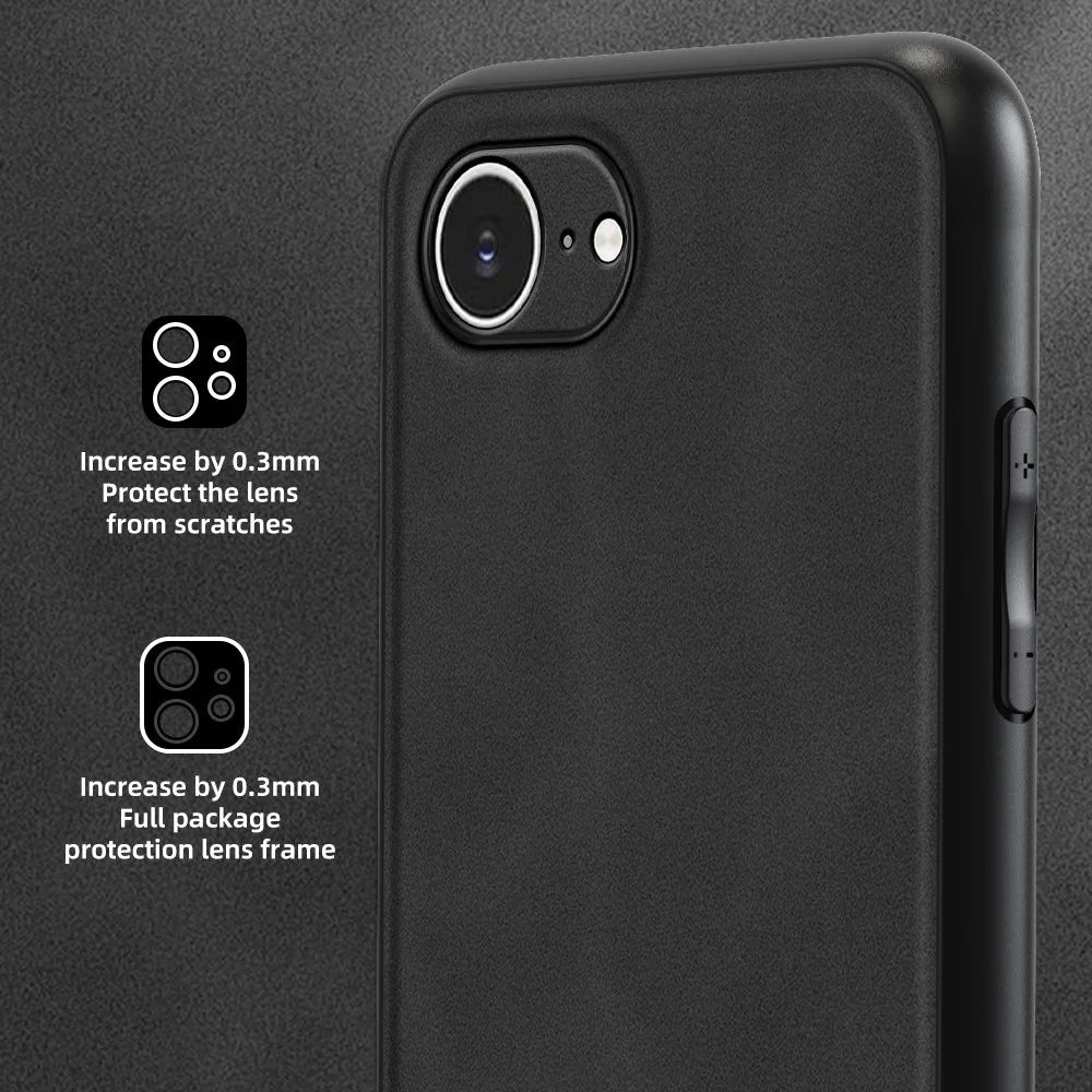 ANNYOJO For iPhone 17e / 16e Case PU Leather + PC + TPU Anti Drop Phone Back Cover - Black - 2