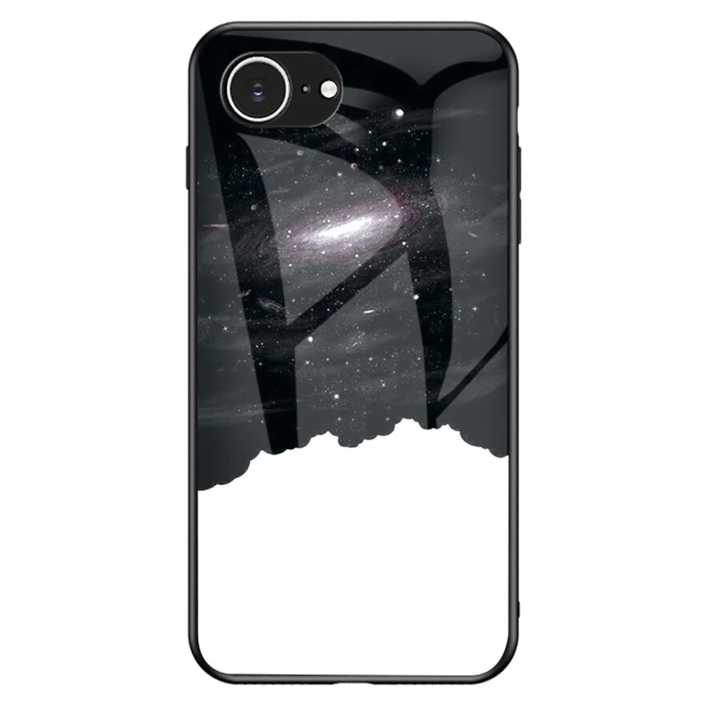 For iPhone 17e / 16e Case Starry Sky Pattern Tempered Glass Phone Cover - Cosmic Starry Sky - 1