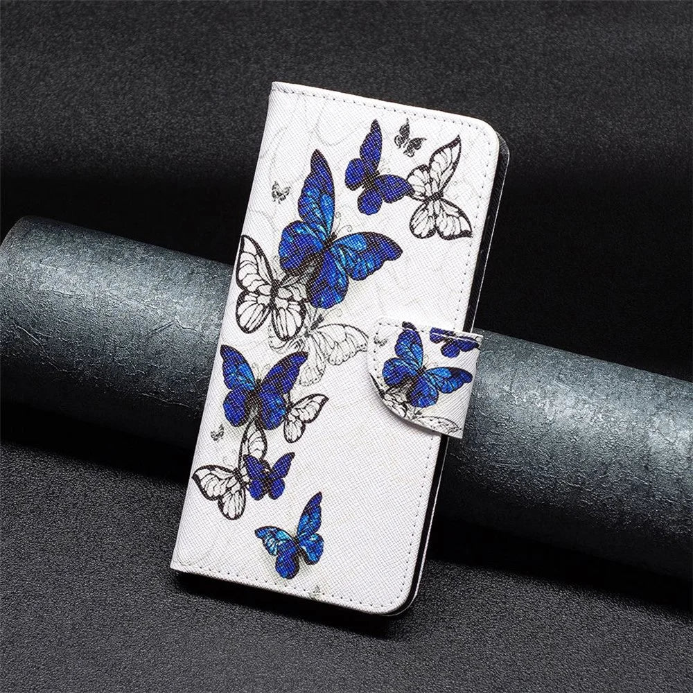 For Samsung Galaxy S23+ Leather Case Pattern Printing Wallet Stand Flip Mobile Cover - Butterflies - 4