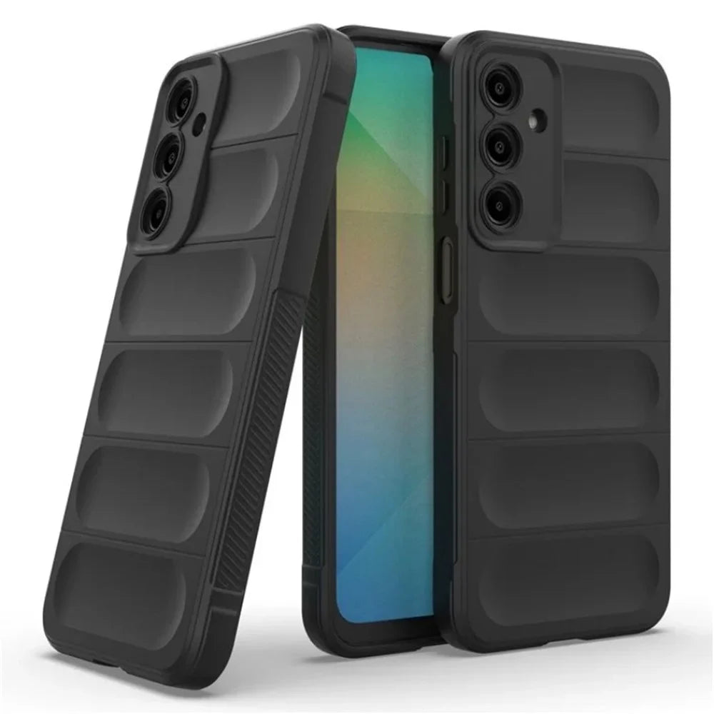 WANLONFENG For Samsung Galaxy A16 4G / Galaxy A16 5G TPU Case  HD Series Anti Slip Phone Cover with Tempered Glass - Black - 3