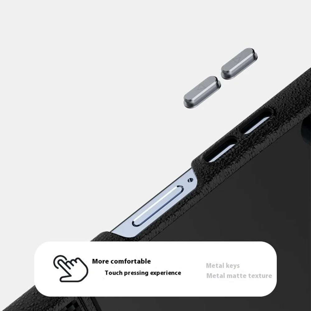 ABEEL For Samsung Galaxy Z Flip7 5G Magnetic Case Printed PC Aluminum Alloy Leather Phone Cover - Black - 7