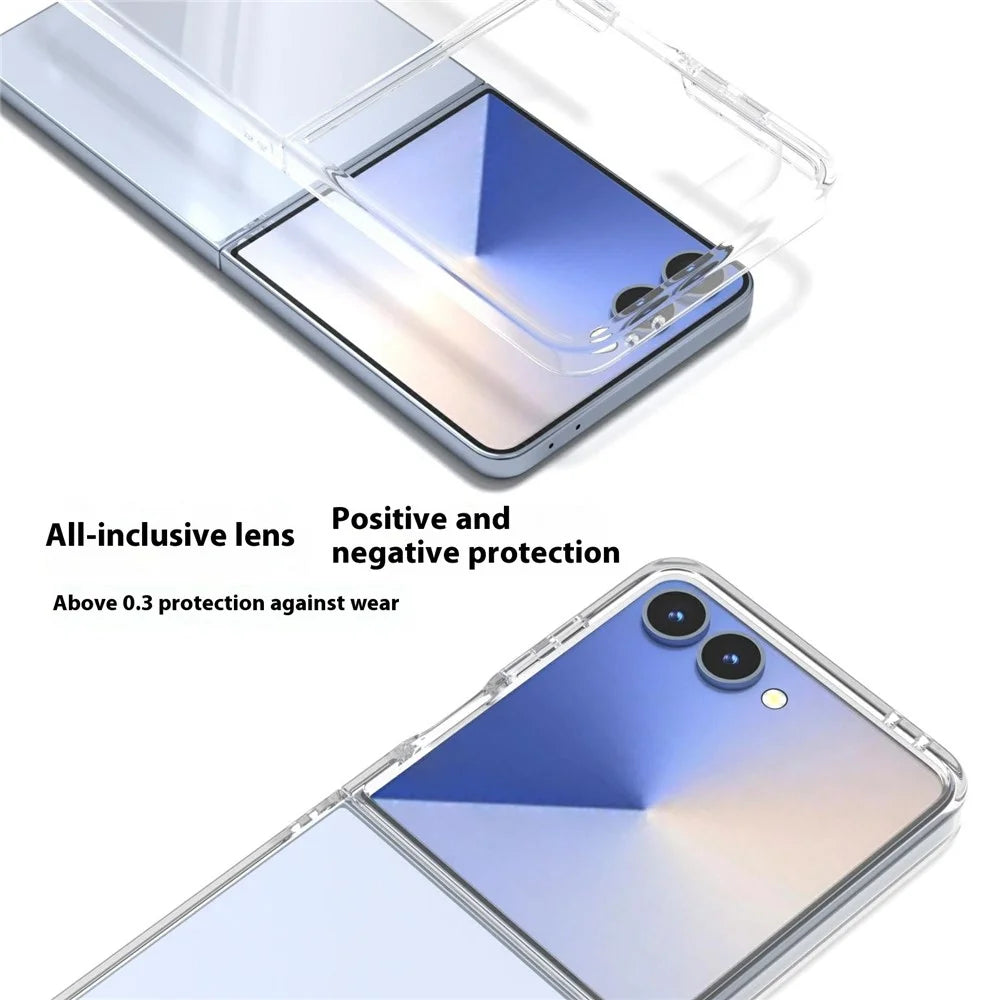 For Samsung Galaxy Z Flip7 5G Clear Case Anti-Drop Hard PC Phone Cover - 4