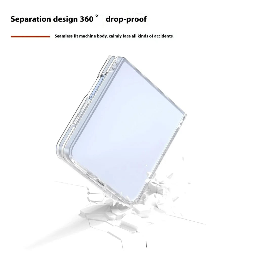 For Samsung Galaxy Z Flip7 5G Clear Case Anti-Drop Hard PC Phone Cover - 5