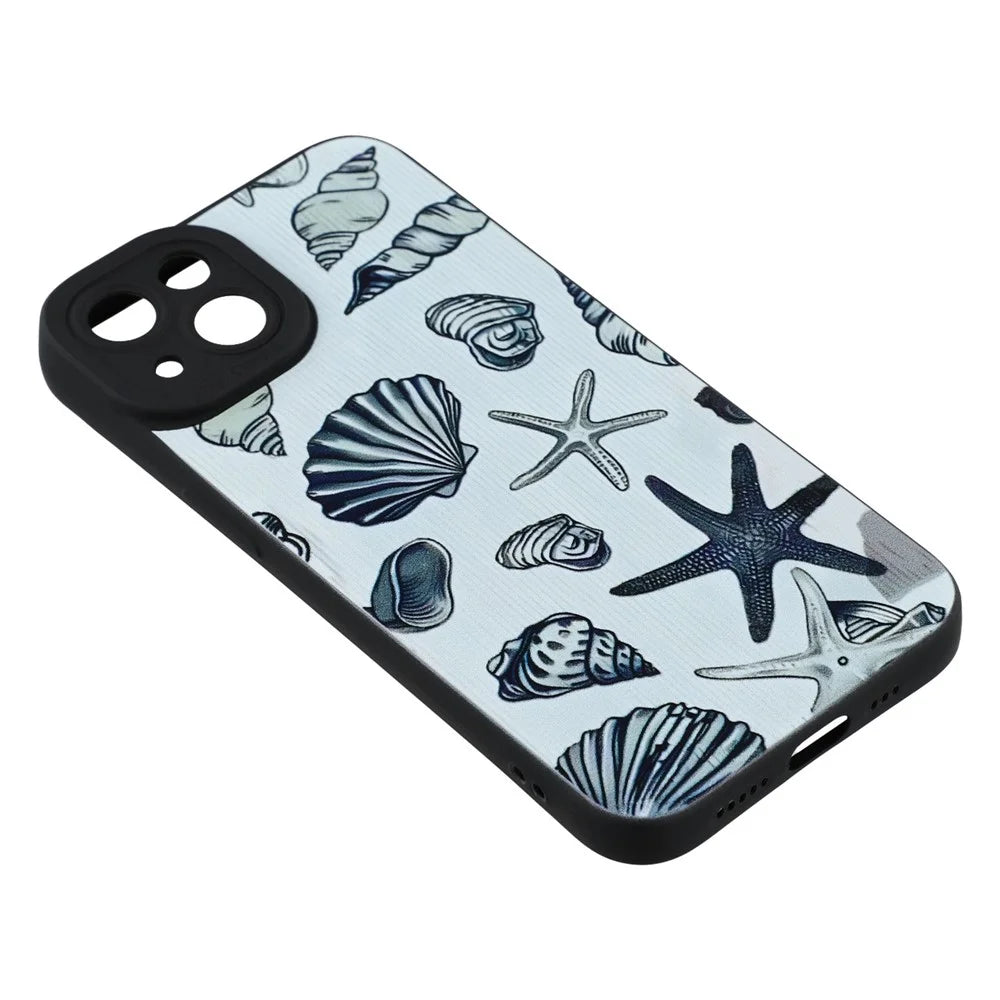 For iPhone 13 Case Starfish Shells Pattern Shockproof TPU Phone Back Cover - 5