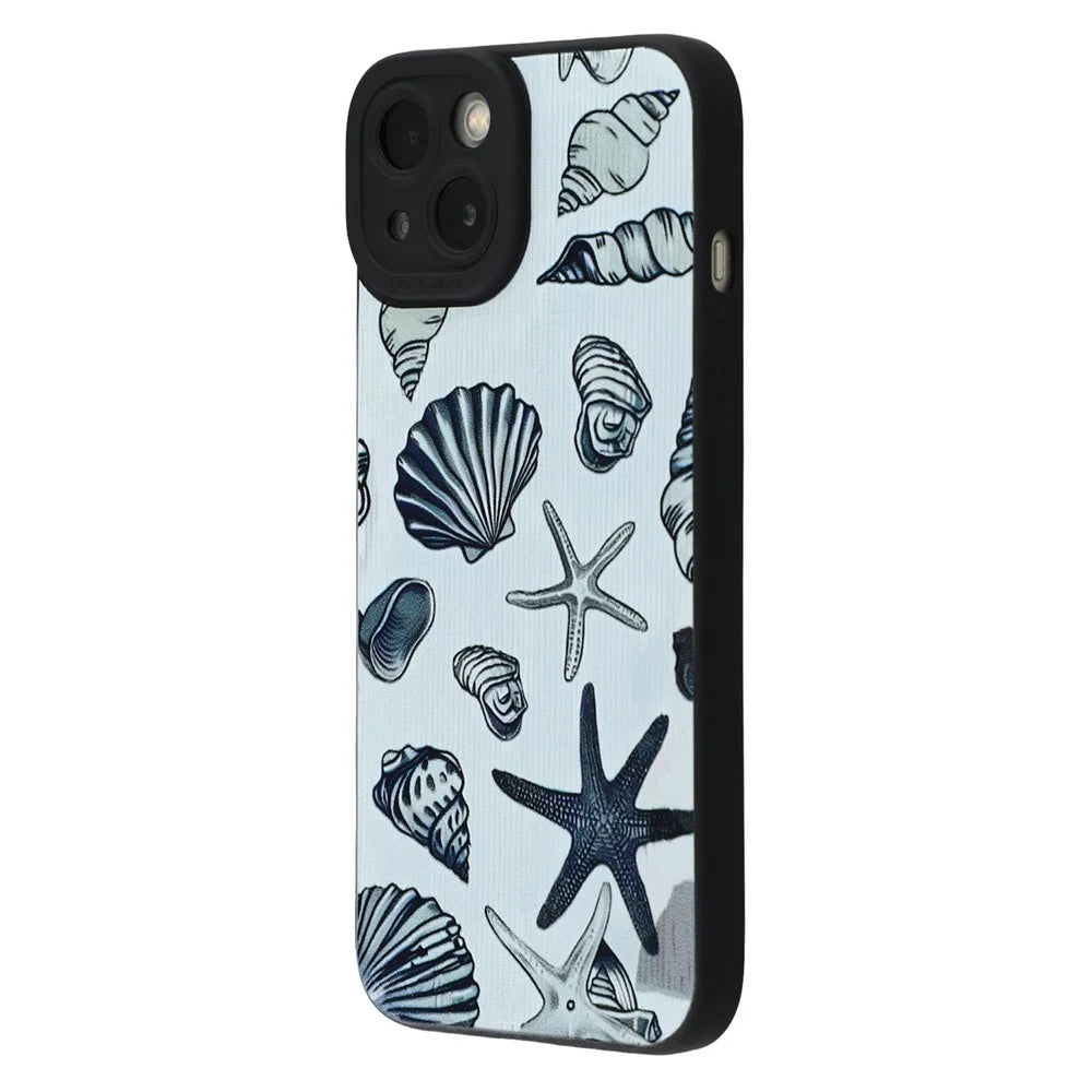 For iPhone 13 mini Case Starfish Shells Pattern Shockproof TPU Phone Back Cover - 4