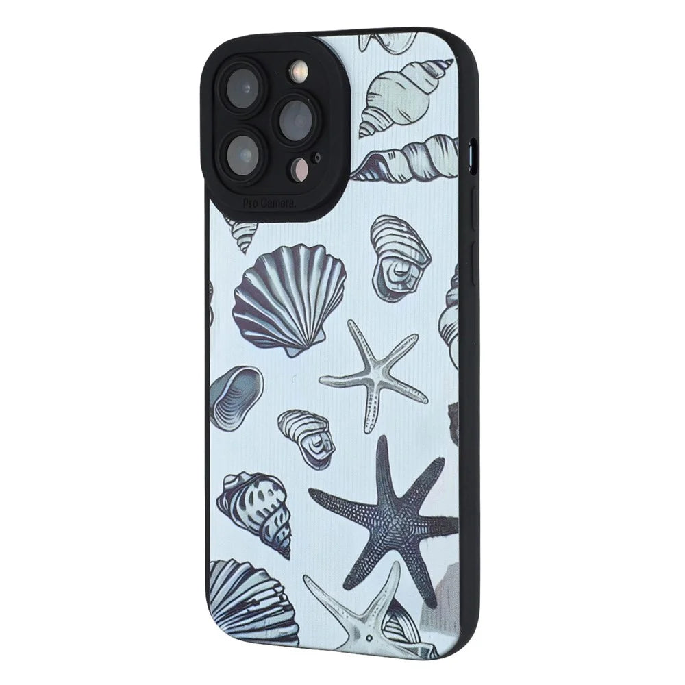 For iPhone 13 Pro Max Case Starfish Shells Pattern Shockproof TPU Phone Back Cover - 4